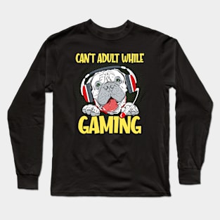 Funny Gaming Dog Long Sleeve T-Shirt